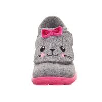 Superfit Happy Octi Kız Çocuk Gri Pembe Keçe Panduf Kedi 006295-2500