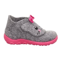 Superfit Happy Octi Kız Çocuk Gri Pembe Keçe Panduf Kedi 006295-2500