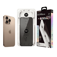 Fulltech MagicBox iPhone 16 Pro Max Premium Tempered Glass Aparatlı Ekran Koruyucu - Privacy