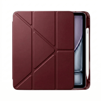 PS iPad Air 11 inç (M4)/(M3)/(M2) Tri Folding Standlı Kılıf - Bordo