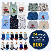 24 parça Erkek Çocuk iç Giyim Set