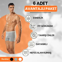 6 Adet Tutku Erkek Likralı Boxer
