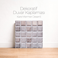 30X30 cm Kendinden Yapışkanlı Duvar,banyo,tezgah Arası Kaplama Kare Taş Desenli