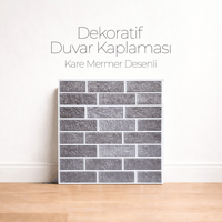 30X30 cm Kendinden Yapışkanlı Duvar,banyo,tezgah Arası Kaplama Gri Tuğla Desen