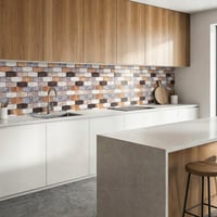 30X30 cm Kendinden Yapışkanlı Duvar,banyo,tezgah Arası Kaplama Kahve Taş Desen