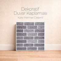 30X30 cm Kendinden Yapışkanlı Duvar,banyo,tezgah Arası Kaplama Gri Tuğla Desen