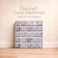 30X30 cm Kendinden Yapışkanlı Duvar,banyo,tezgah Arası Kaplama Kare Taş Desenli