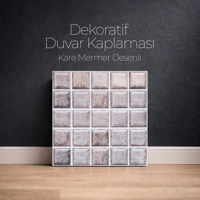 30X30 cm Kendinden Yapışkanlı Duvar,banyo,tezgah Arası Kaplama Kare Taş Desenli