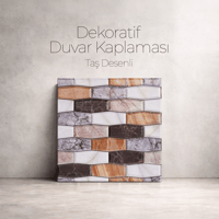 30X30 cm Kendinden Yapışkanlı Duvar,banyo,tezgah Arası Kaplama Kahve Taş Desen