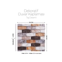 30X30 cm Kendinden Yapışkanlı Duvar,banyo,tezgah Arası Kaplama Kahve Taş Desen