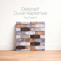 30X30 cm Kendinden Yapışkanlı Duvar,banyo,tezgah Arası Kaplama Kahve Taş Desen