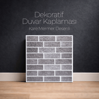 30X30 cm Kendinden Yapışkanlı Duvar,banyo,tezgah Arası Kaplama Gri Tuğla Desen