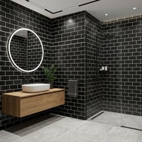 30X60 cm Kendinden Yapışkanlı Duvar,banyo,tezgah Arası Kaplama Siyah Tuğla Desen 6 Adet