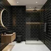 30X60 cm Kendinden Yapışkanlı Duvar,banyo,tezgah Arası Kaplama Siyah Tuğla Desen 6 Adet