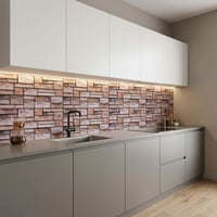 30X60 cm Kendinden Yapışkanlı Duvar,banyo,tezgah Arası Kaplama Kahverengi Tuğla Desen 12 Adet