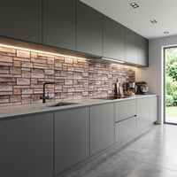 30X60 cm Kendinden Yapışkanlı Duvar,banyo,tezgah Arası Kaplama Kahverengi Tuğla Desen 12 Adet