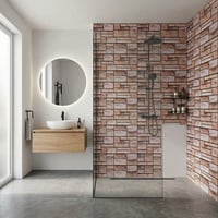 30X60 cm Kendinden Yapışkanlı Duvar,banyo,tezgah Arası Kaplama Kahverengi Tuğla Desen 12 Adet
