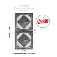 30X60 cm Kendinden Yapışkanlı Duvar,banyo,tezgah Arası Kaplama Karo Desen 6 Adet