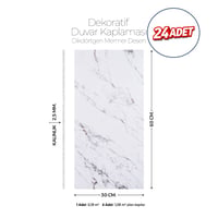 30X60 cm Kendinden Yapışkanlı Duvar,banyo,tezgah Arası Mermer Desen -24 Adet