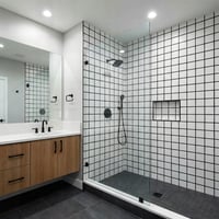 30X60 cm Kendinden Yapışkanlı Duvar,banyo,tezgah Arası Kaplama Beyaz Kareli Desen 6 Adet