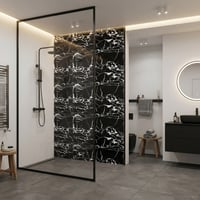 30X60 cm Kendinden Yapışkanlı Duvar,banyo,tezgah Arası Kaplama Siyah Çizgili Mermer 6 Adet