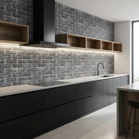 30X60 cm Kendinden Yapışkanlı Duvar,banyo,tezgah Arası Kaplama Gri TuğlaDesen 12 Adet