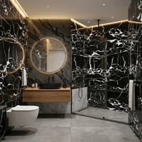 30X60 cm Kendinden Yapışkanlı Duvar,banyo,tezgah Arası Kaplama Siyah Çizgili Mermer 6 Adet