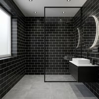 30X60 cm Kendinden Yapışkanlı Duvar,banyo,tezgah Arası Kaplama Siyah Tuğla Desen 12 Adet