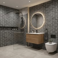 30X60 cm Kendinden Yapışkanlı Duvar,banyo,tezgah Arası Kaplama Gri Tuğla Desen 6 Adet