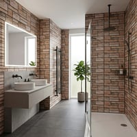 30X60 cm Kendinden Yapışkanlı Duvar,banyo,tezgah Arası Kaplama Kahverengi Tuğla Desen 12 Adet