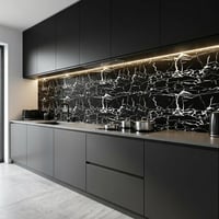 30X60 cm Kendinden Yapışkanlı Duvar,banyo,tezgah Arası Kaplama Siyah Çizgili Mermer 6 Adet