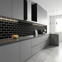30X60 cm Kendinden Yapışkanlı Duvar,banyo,tezgah Arası Kaplama Siyah Tuğla Desen 6 Adet