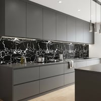 30X60 cm Kendinden Yapışkanlı Duvar,banyo,tezgah Arası Kaplama Siyah Çizgili Mermer 6 Adet