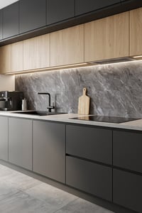 60X60 cm Kendinden Yapışkanlı Duvar,banyo,tezgah Arası Antrasit Mermer-6 Adet