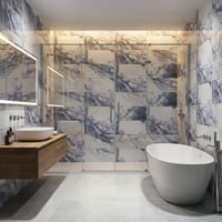 60X60 cm Kendinden Yapışkanlı Duvar,banyo,tezgah Arası Gri-Mavi Mermer-6 Adet