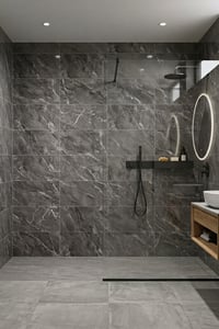 60X60 cm Kendinden Yapışkanlı Duvar,banyo,tezgah Arası Antrasit Mermer-100 Adet