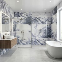 60X60 cm Kendinden Yapışkanlı Duvar,banyo,tezgah Arası Gri-Mavi Mermer-6 Adet