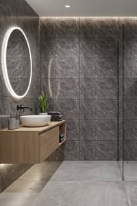 60X60 cm Kendinden Yapışkanlı Duvar,banyo,tezgah Arası Antrasit Mermer-24 Adet