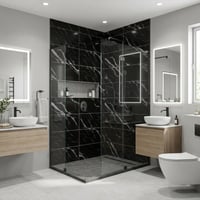 60X60 cm Kendinden Yapışkanlı Duvar,banyo,tezgah Arası Siyah Mermer-100 Adet