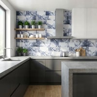60X60 cm Kendinden Yapışkanlı Duvar,banyo,tezgah Arası Gri-mavi Mermer-24 Adet
