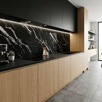 60X60 cm Kendinden Yapışkanlı Duvar,banyo,tezgah Arası Siyah Mermer-48 Adet