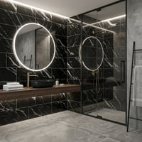 60X60 cm Kendinden Yapışkanlı Duvar,banyo,tezgah Arası Siyah Mermer-48 Adet