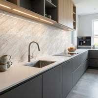 60X60 cm Kendinden Yapışkanlı Duvar,banyo,tezgah Arası Bej Mermer-48 Adet