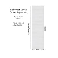 70X280 Kendinden yapışkanlı Duvar kağıdı Beyaz Taş Desen ,salon,duvar,tv Ünitesi
