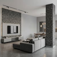 Brano 70X77 cm Kendinden Yapışkanlı Kabartmalı, Gri Kiremit Desenli duvar kaplama