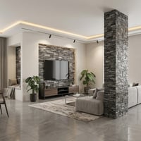 Brano 70X77 cm Kendinden Yapışkanlı Kabartmalı, Gri Kiremit Desenli duvar kaplama
