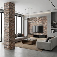 Brano 70X77 cm Kendinden Yapışkanlı Kabartmalı, Kiremit Desenli duvar kaplama