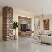 Brano 70X77 cm Kendinden Yapışkanlı Kabartmalı, Açık Kahve Kiremit Desenli duvar kaplama