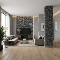 Brano 70X77 cm Kendinden Yapışkanlı Kabartmalı, Gri Kiremit Desenli duvar kaplama