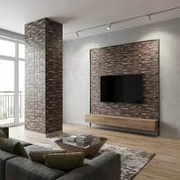 Brano 70X77 cm Kendinden Yapışkanlı Kabartmalı, Koyu Kahve Kiremit Desenli duvar kaplama